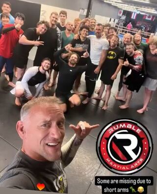 Coach Jones with the class on the mats at Rumble Martial Arts in Keswick.