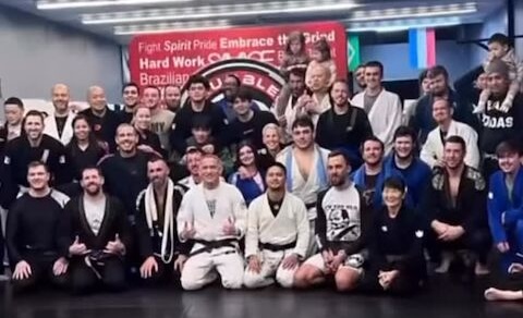 The whole Rumble Martial Arts community together on the mats in Keswick.